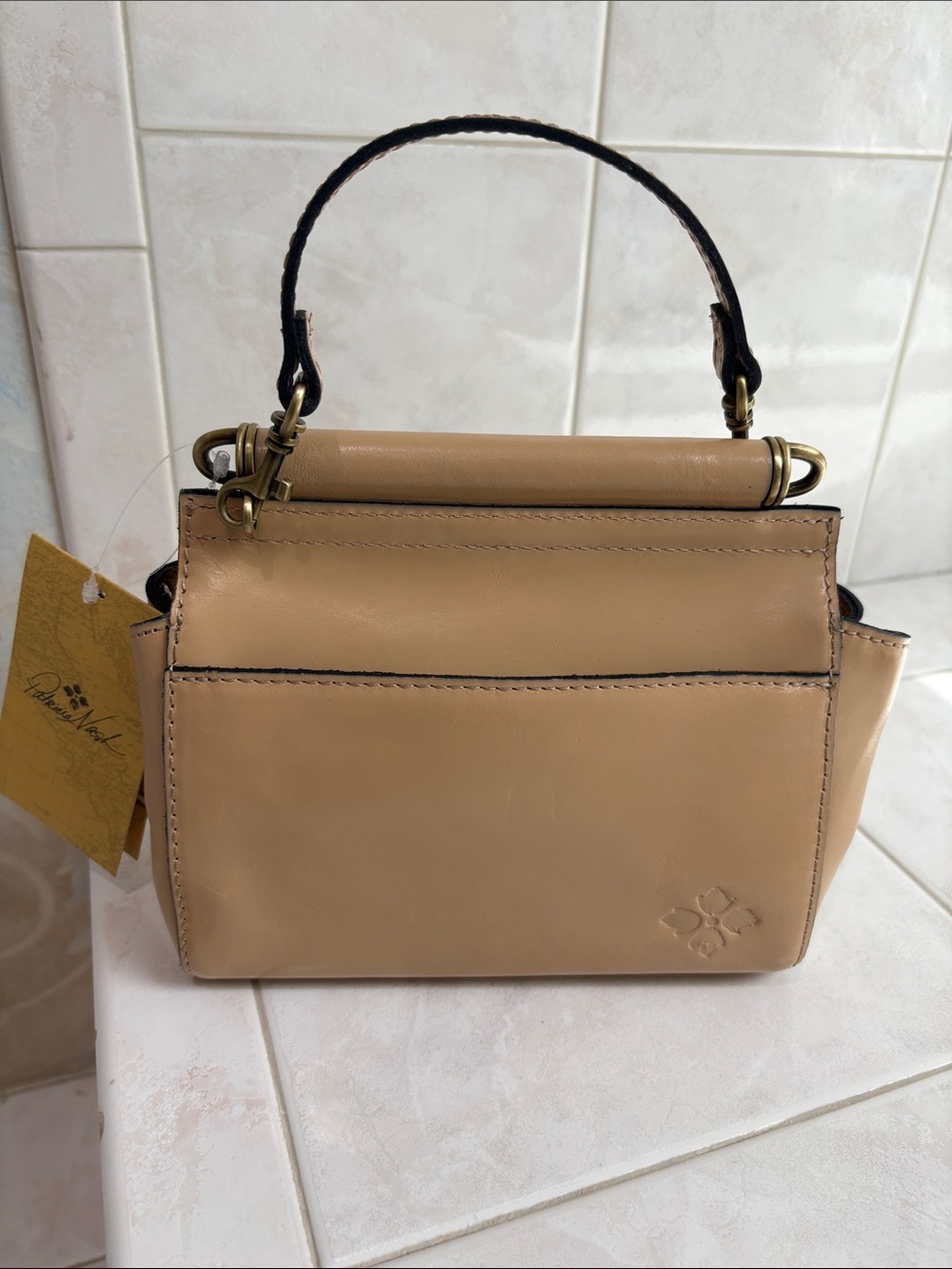 Patricia Nash French Lace Collection Annabelle Leather Satchel in Sand Shade - Picture 6 of 14